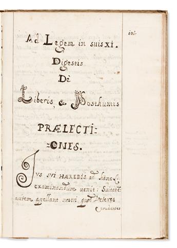 Matrimonial Manuscript on Paper. D.O.M. Tractatus ad Rubricam Digest. Soluto Matrimonio, ab Excellentissimo Doctore Francisco Bonvicino